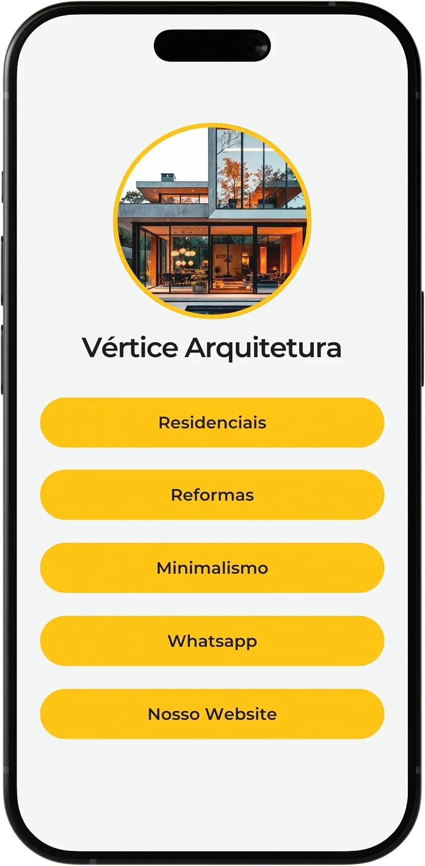 Modelo antigo de página de links arquitetura